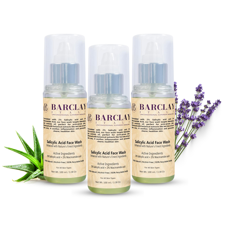 Salicylic Acid Face Wash: 2% Salicylic Acid and 2% Niacinamide – 100% Natural, Alcohol-Free, Sulfate-Free, Vegan, and Herbal & plant-based fragnance.